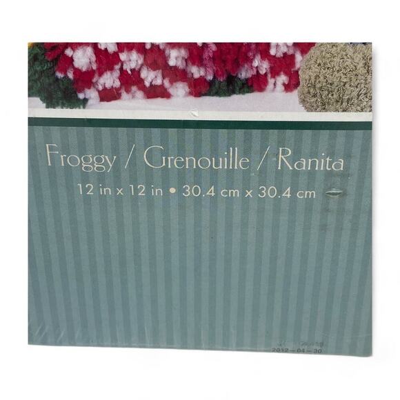 Natura Froggy Grenouille Ranita Latch Hook Kit Happy Frog Craft Sealed 12" x 12" - Picture 3 of 10